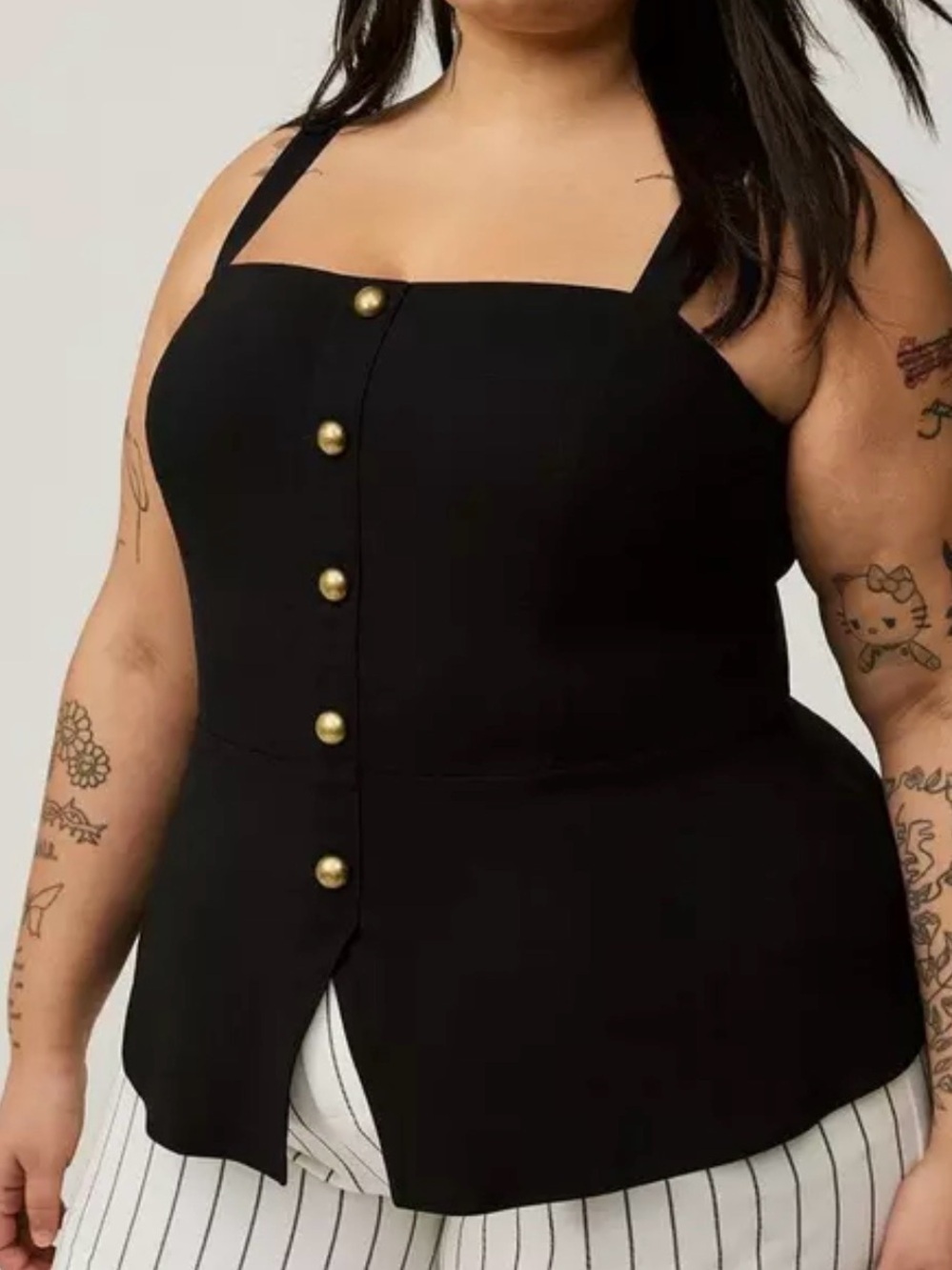 torrid Peplum Bengaline Button Front Bustier Top